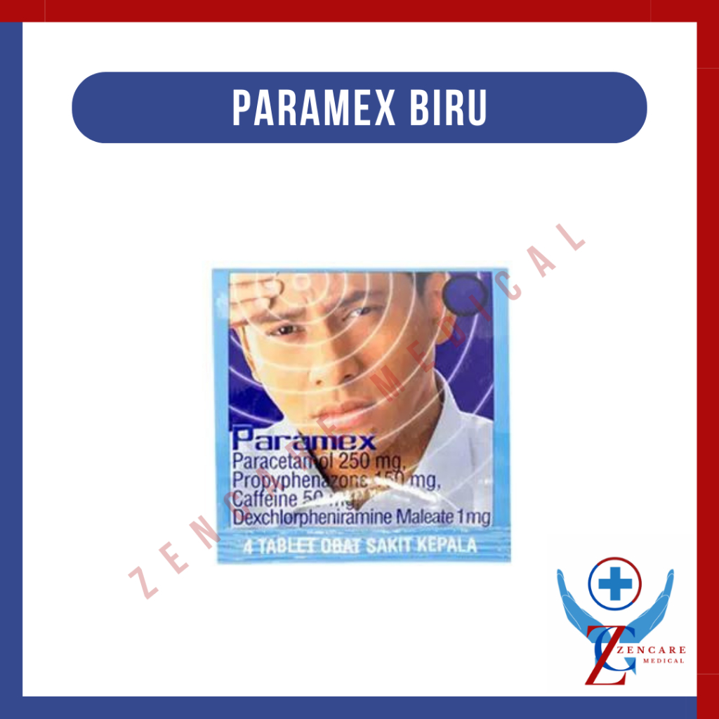 Paramex Paracetamol Tablet / Obat Sakit Kepala - 4 Tablet / Strip