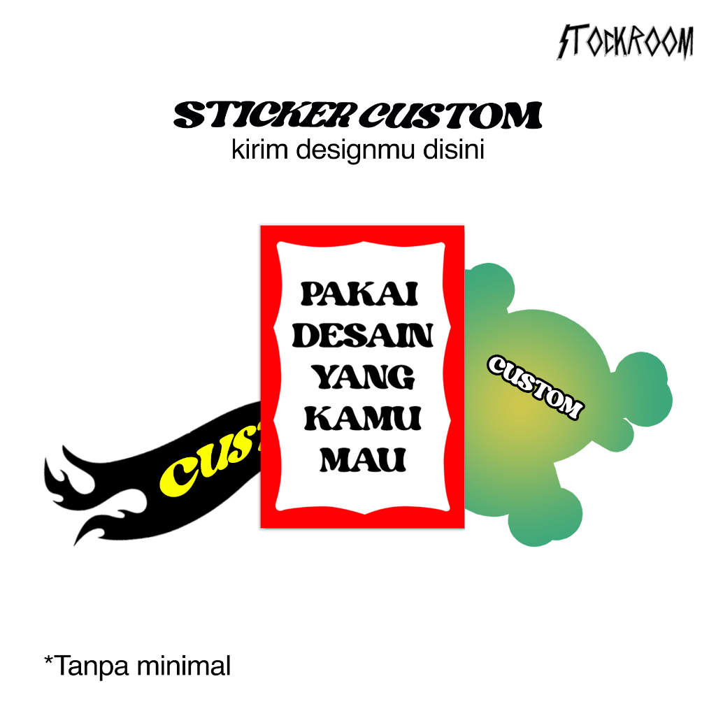 

(BISA COD) PAKAI DESIGNMU SENDIRI / STICKER CUSTOM / STICKER AESTHETIC / STICKER RANDOM ISI 5 /STICKER METAL / STICKER POP / STICKER INDIE / STICKER BAND