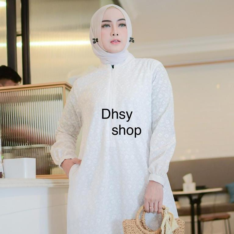 Baju Gamis Haji/Umroh Wanita Putih Model Rempel Premium/Baju Ihrom Wanita