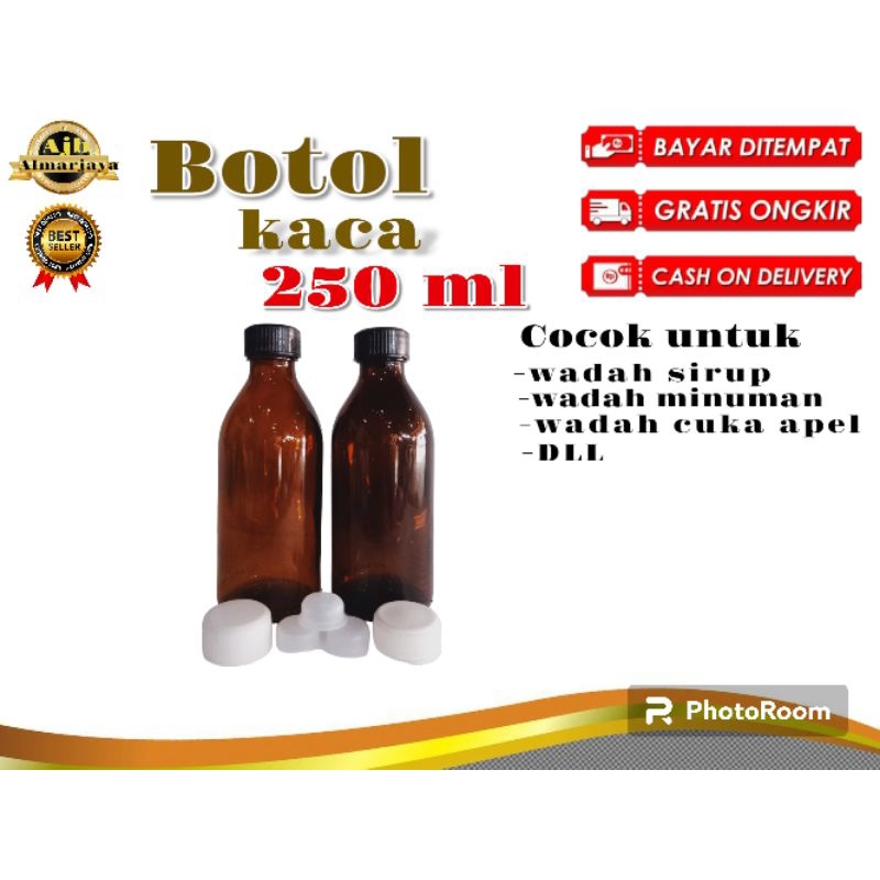 Botol kaca coklat 200 ml