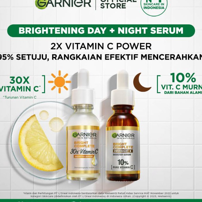MODEL UFF810 Paket Skincare Garnier Bright Complete Vitamin C Day & Night Serum Kit 30 ml – Paket Se
