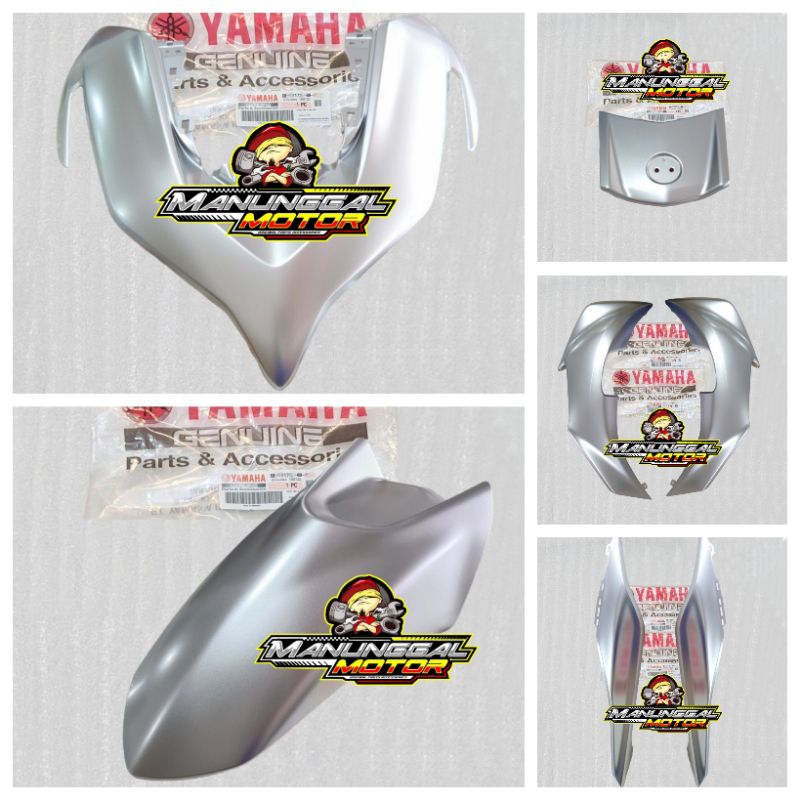 Paket Full Set Body Halus All New Aerox 155 Connected Silver Doff (7pcs) Original Yamaha