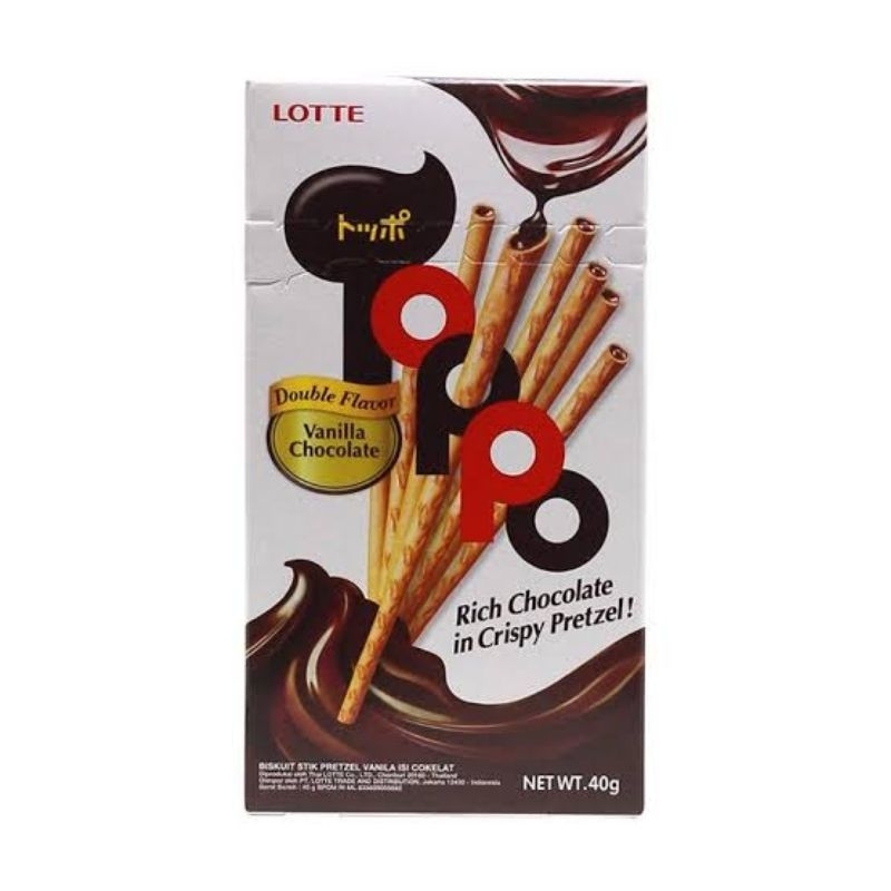 

Lotte toppo wafer stick coklat vanila snack panjang enak