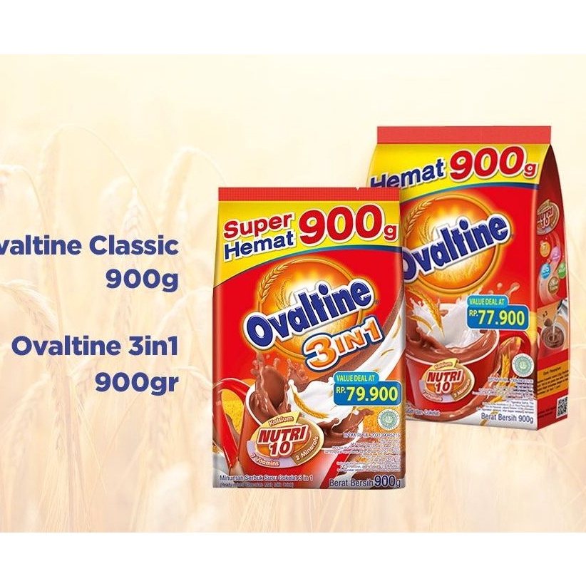 

TIPE GVF679 (BPOM) EXP SEPTEMBER 2024 Ovaltine Classic 900gram/Ovaltine 900gr Clasic Coklat/Ovaltine 900 3in1 Susu Bubuk Cokelat/Ovaltine 990 3in1 900/900gr/900gram