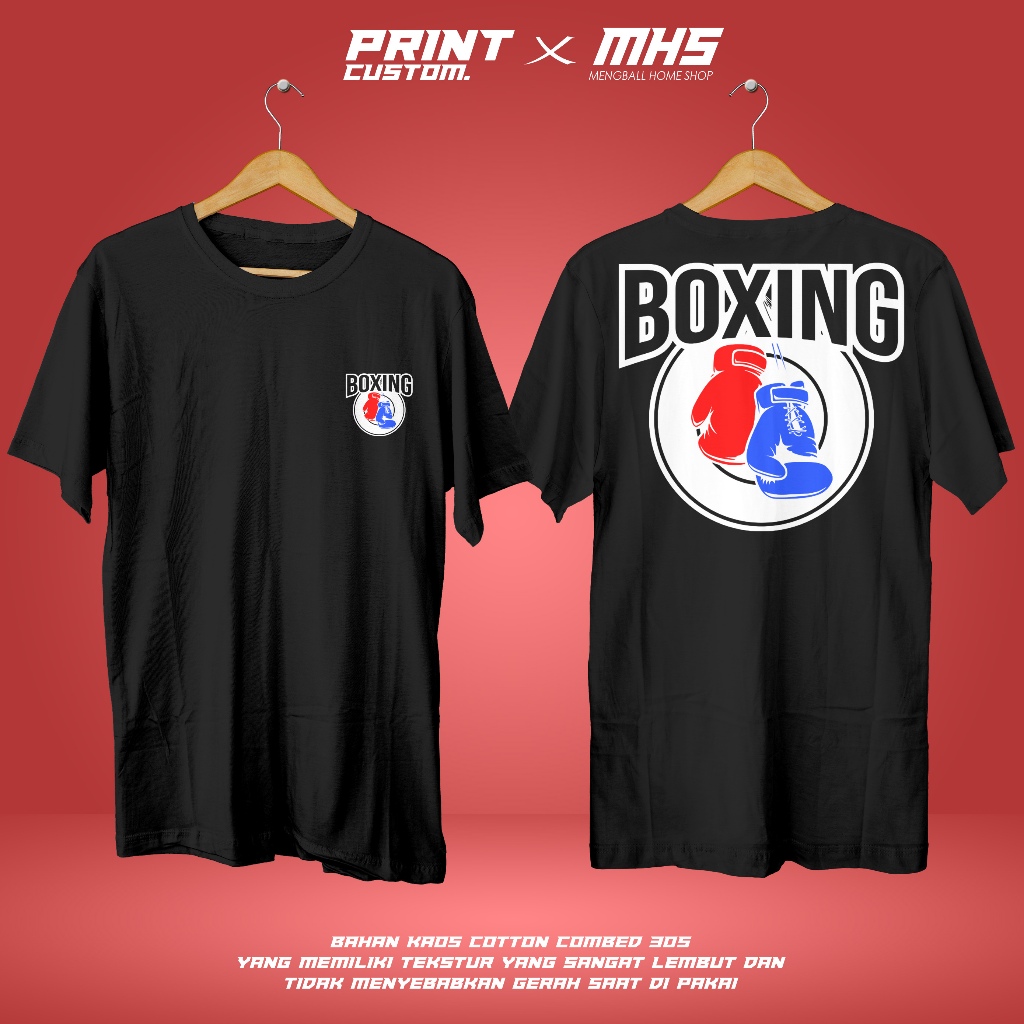 KAOS BOXING COTTON COMBED 30S LENGAN PENDEK LENGAN PANJANG KAOS CUSTOM