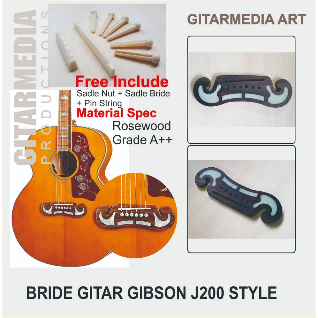 Bridge Gibson akustik j200 - jembatan gitar gibson j200