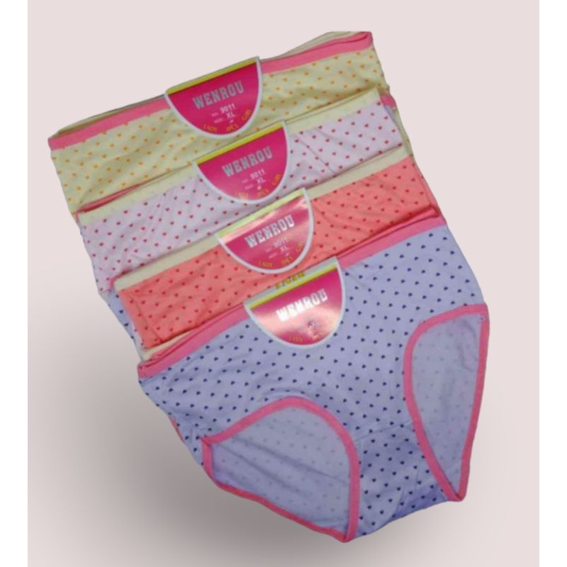 Celana dalam wanita wenrou bintik 6pcs - 1 lusin