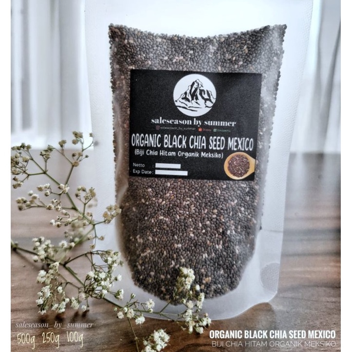 

[PRODUK QHDLP41] Chia Seed 100gr Organic Black Chia Seed Mexico 34