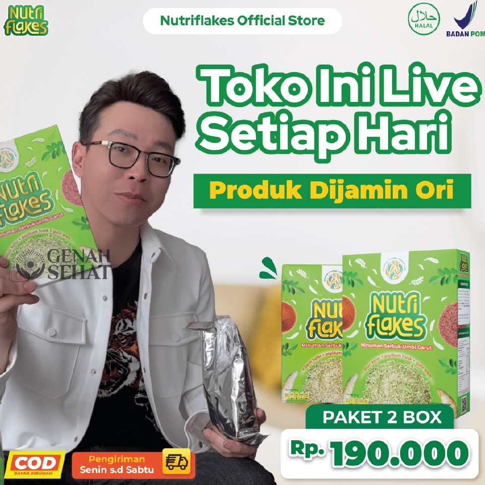 

85 Nutriflakes Sereal Umbi Garut Asam Lambung - Ampuh Mengatasi Asam Lambung Dan Gerd 2 Box Promo ⌒-
