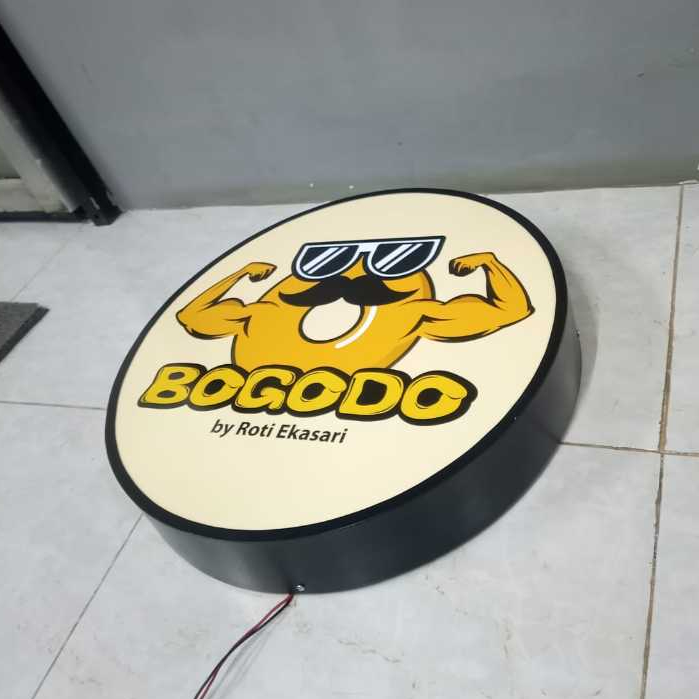 Neon box bulat Diameter 50cm - 1 sisi