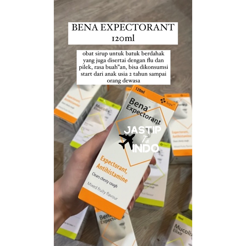 Bena Expectorant Original Malaysia Sirup Obat Batuk Berdahak dan Flu Pilek, PO Penang