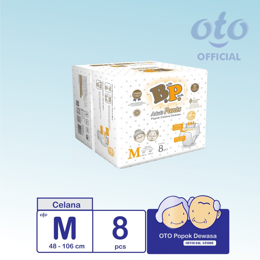 BP Diapers Adult Pants / Popok Dewasa model Celana, ukuran M isi 8