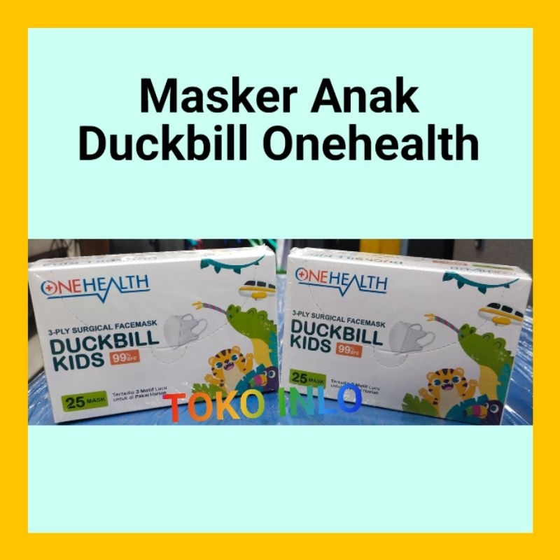 Masker Anak Duckbill Onehealth isi 25 pcs/Masker Anak/Masker Duckbill/Masker Anak Duckbill