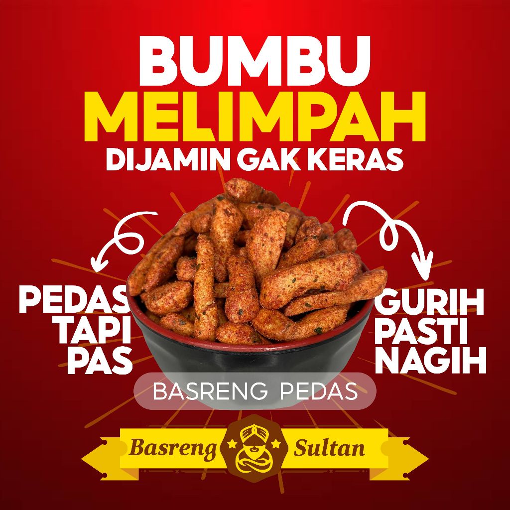 

250 gr - Basreng Viral Pedas Daun Jeruk Gurih Renyah Bumbu Melimpah