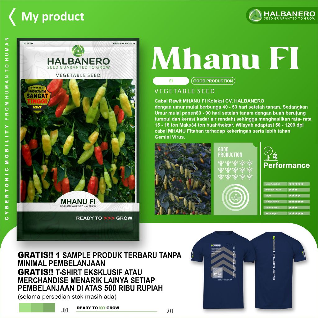 BENIH CABAI MHANU F1 - HALBANERO