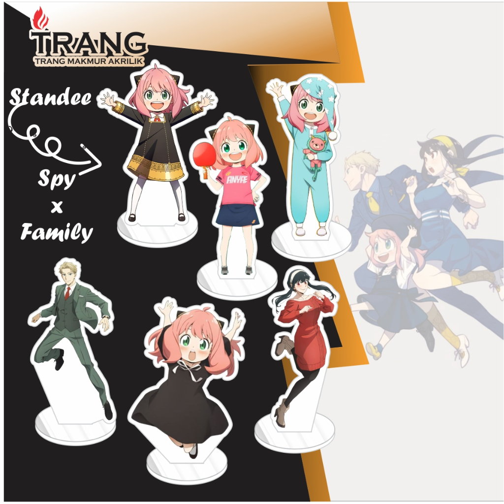 Standee Figure Akrilik Spy x Family Anya Yor Loid /  Standing Action figure Acrylic Spy x Family Any