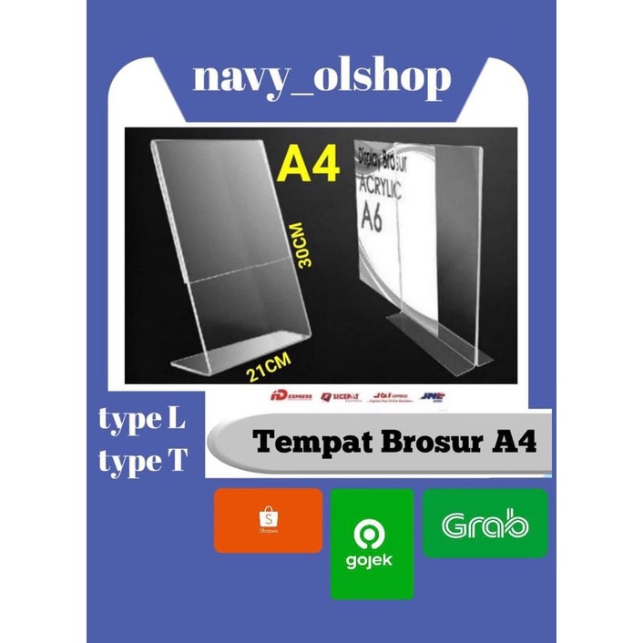 

TEMPAT BROSUR / TENT HOLDER / TENT CARD AKRILIK DISPLAY UKURAN A4 8481