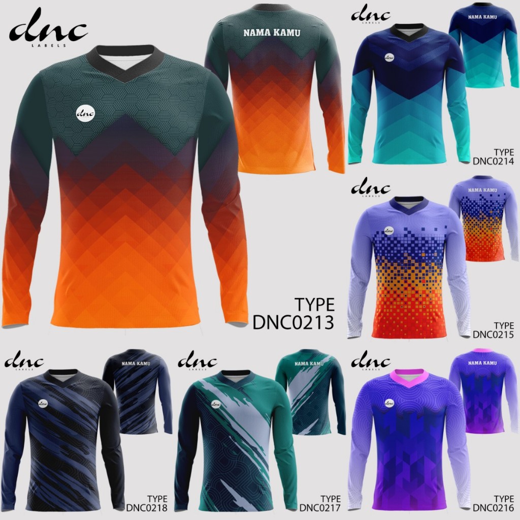 Jersey Sepeda MTB Gowes Baju Lengan Panjang Bahan Dry Fit Premium DNC Labels