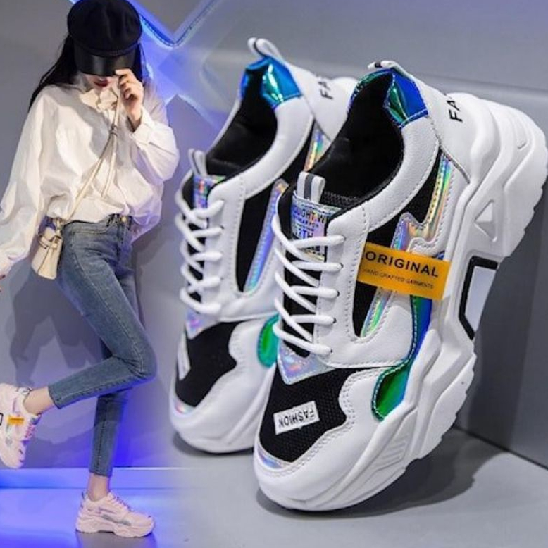 Sepatu Wanita Sneakers Tinggi Sepatu Wanita Korean Style Kekinian Sepatu Cewek Terbaru