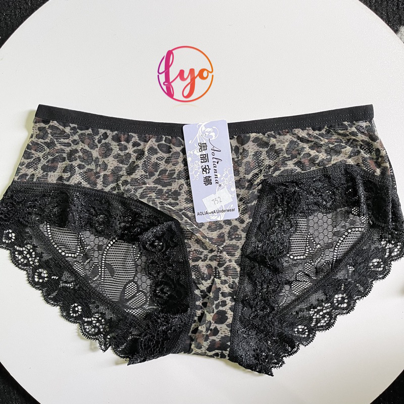 Fyo Celana Dalam LEOPARD Series, CD Fashion Aolianna Hitam Celana Dalam Wanita Sexy Leopard/ Korean 