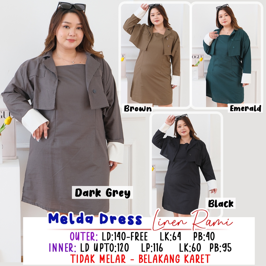 MELDA DRESS WANITA OUTER JUMBO SIZE