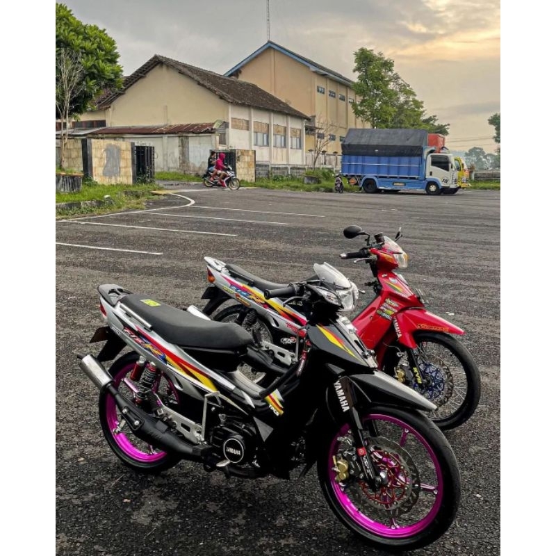 STRIPING STICKER LIS DECAL FIZR F1ZR 1999 2000 LIMITED EDITION hitam silver