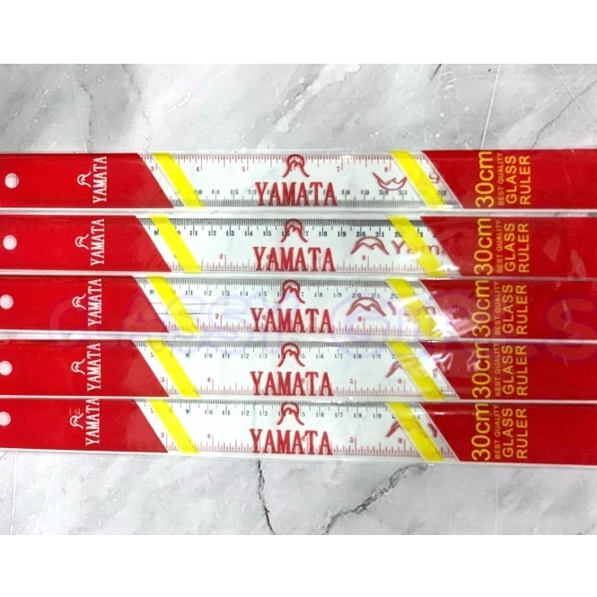 

[✧H26(] Penggaris yamata 30cm isi 1 Box 12 pcs / Penggaris 30 cm plastik mika bening murah Product Impor