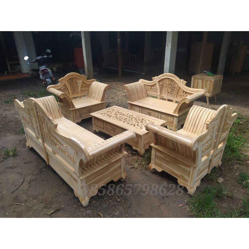 KURSI TAMU JATI UKIRAN JEPARA Kursi sofa ukiran Jepara kursi minimalis kursi jati mentahan mebel Jep