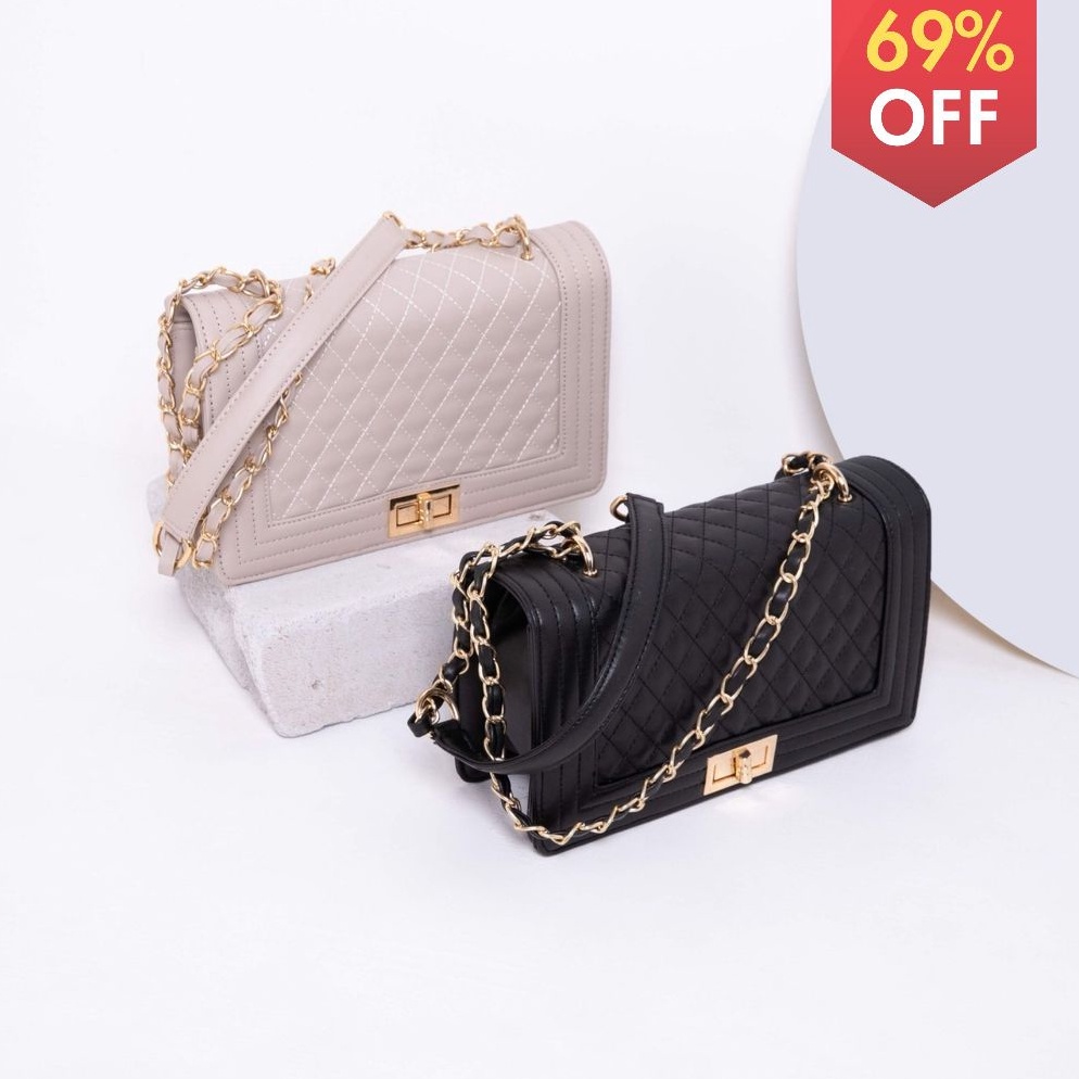Stok Terbatas.. Berrybenka - Tas Bahu Wanita Sofia Marissa Quilted Shoulder Bags