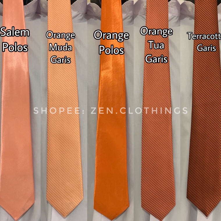 Viral.. Dasi Panjang Pria Dewasa Warna Orange Gelap Tua Terracotta dan Orens Muda Terang Salem Terac