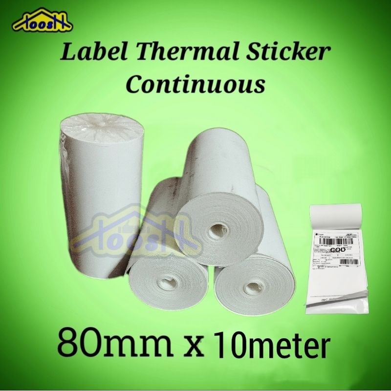 

Kertas thermal sticker 80mm x 10 meter Continuous Label Thermal Sticker 80mm Kertas Thermal Sticker 80mm label Sticker thermal 80mm 80x40 Kertas thermal 80mm sticker Roll Label Thermal Stiker 80x40Continuous kertas printer thermal sticker 80mm glossy