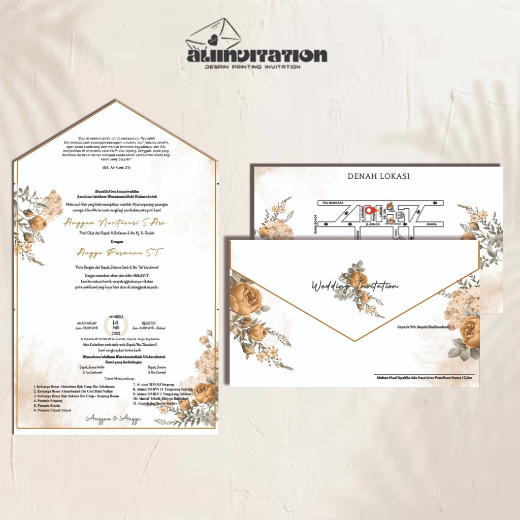 

Alliinvitation Undangan Pernikahan & Khitanan Semi Amplop Elegan Dan Kekinian