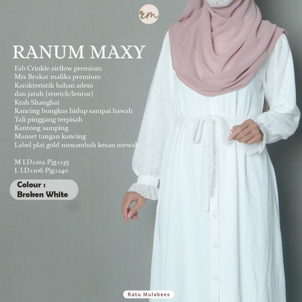 𝐑𝐞𝐚𝐝𝐲 𝐒𝐭𝐨𝐤 Ratu Mulabees - Gamis Umroh | Gamis Umroh Putih | Gamis Putih | Dress Putih | Dress Putih