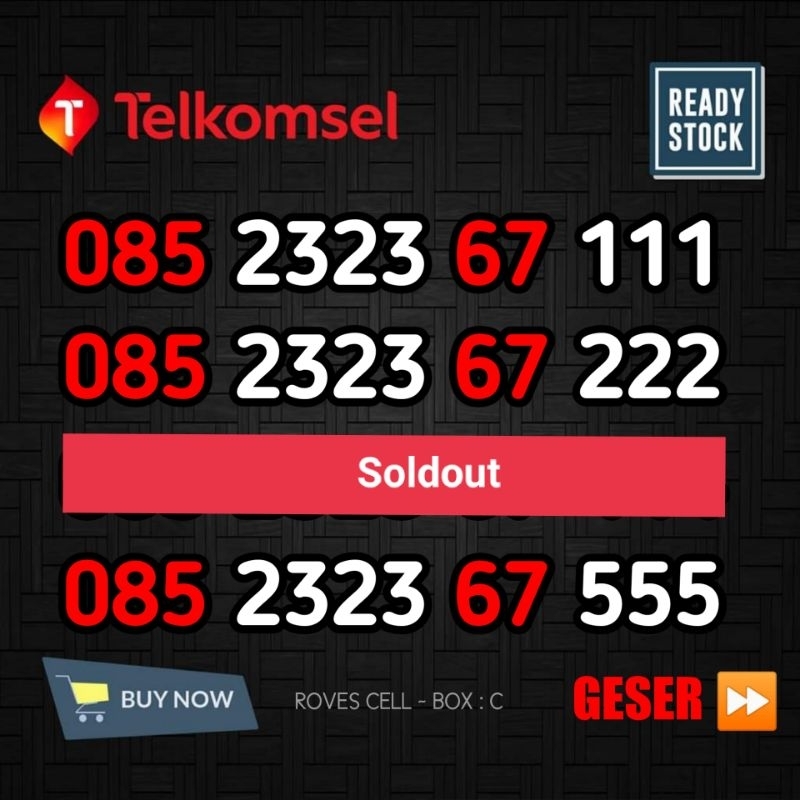NOMOR CANTIK TELKOMSEL TRIPLE 111 222 444 555 ABAB 2323 67 67111 67222 67444 68555 7111 7222 7444 75