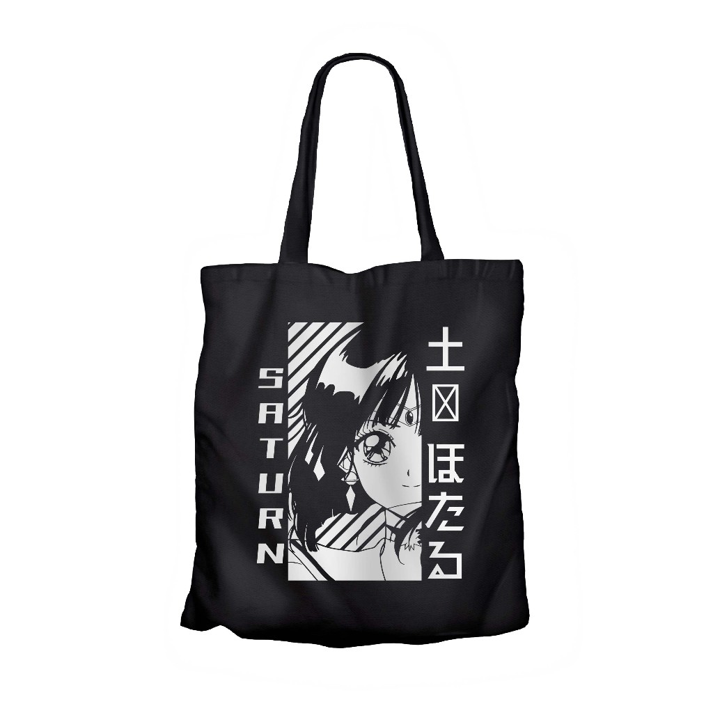 Tote bag anime SAILOR SATURN HALF - SAILOR MOON material canvas