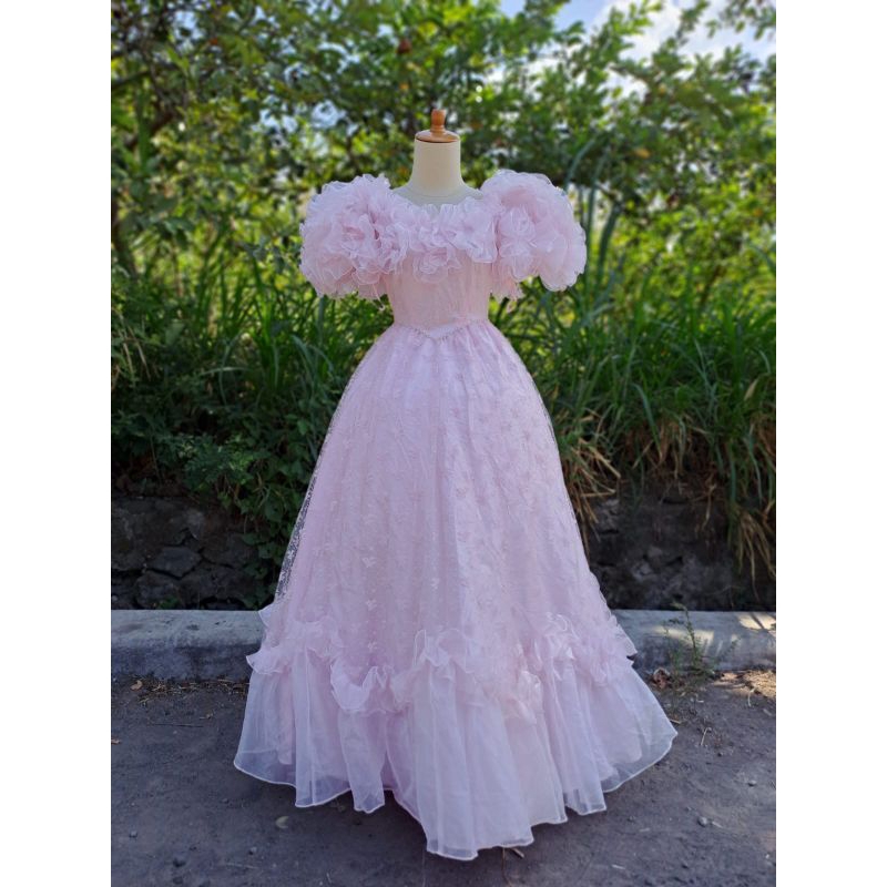 dress umpak / gaun noni belanda pink / dress vintage belanda classic / dress pesta / dress preweddin