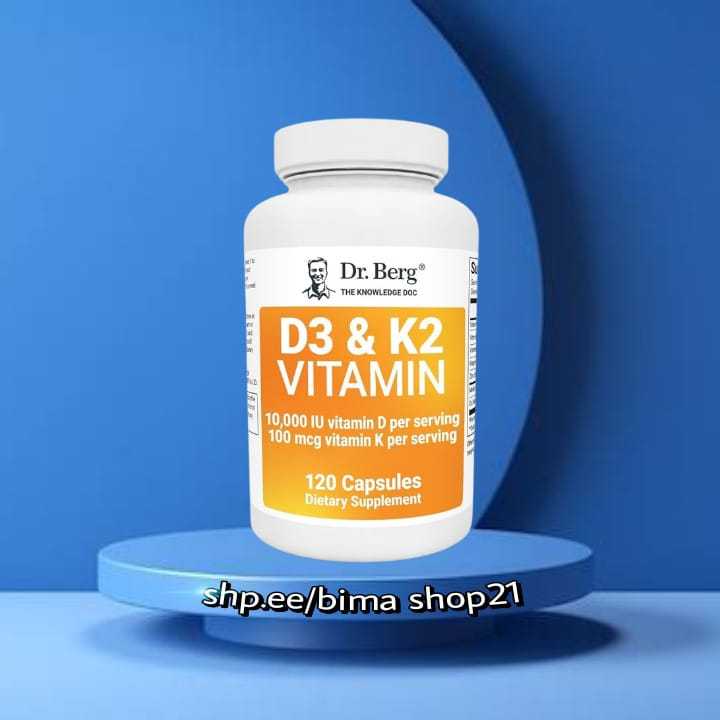 Vitamin D3 5000 iu K2 50mcg Dr Berg 60 Caps Vitamin D3 K2 Suplemen