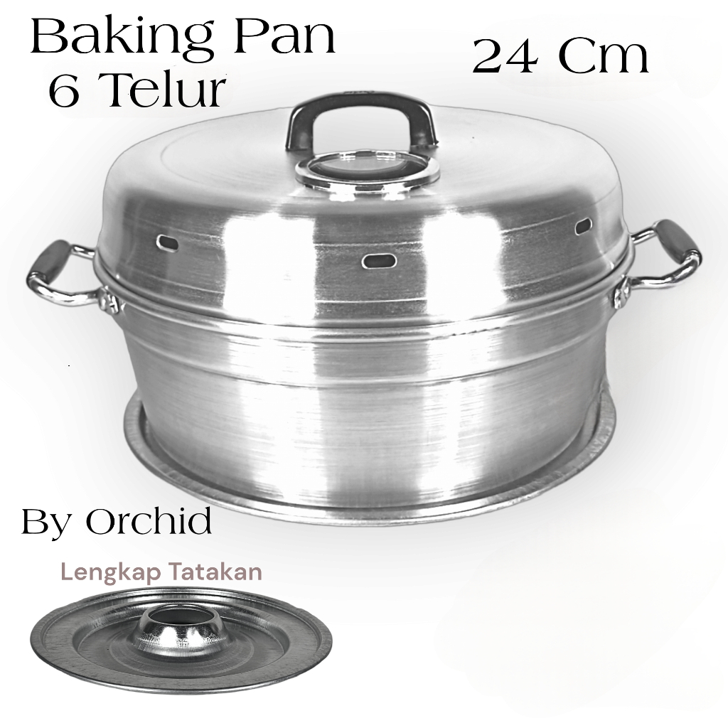 

Bakaranandia - Orchid Loyang Set 22/24Cm - Baking Pan Kue Bolu + Tutup & Tatakan