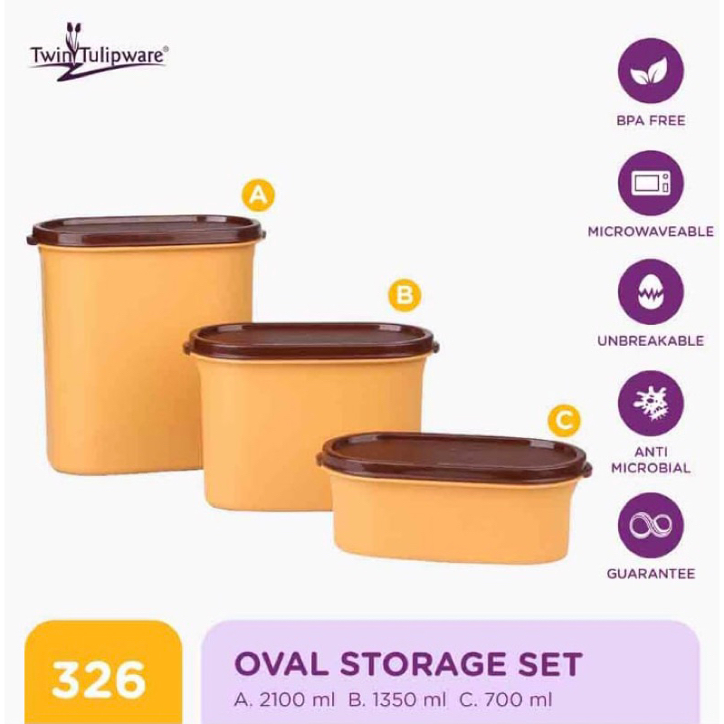 Oval storage Set Tulipware