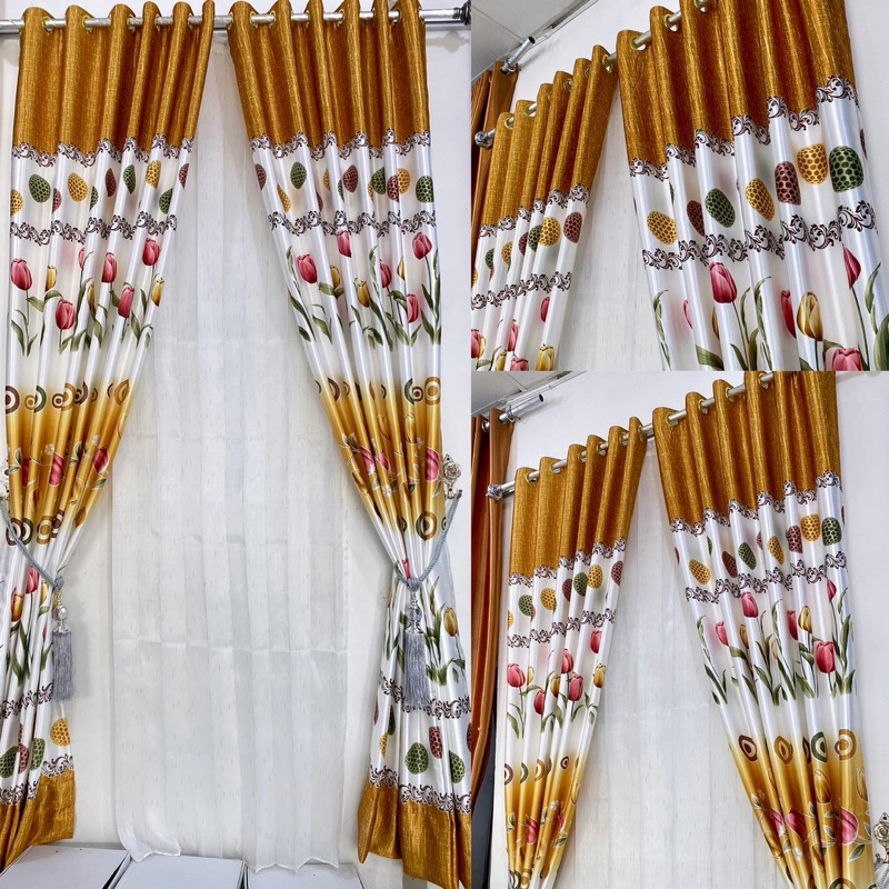 Gorden hordeng blackout gold tulip tebal mewah cantik