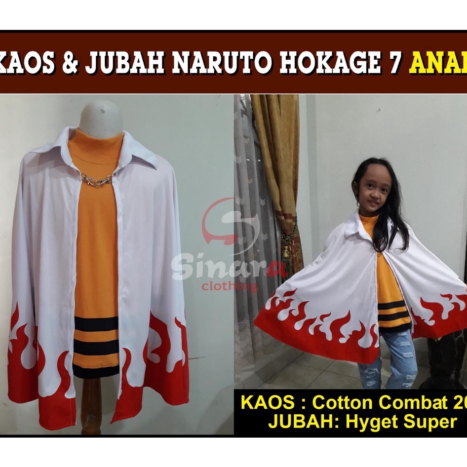 KODE UTD747 JUBAH dan kaos Naruto Hokage 7 Anak