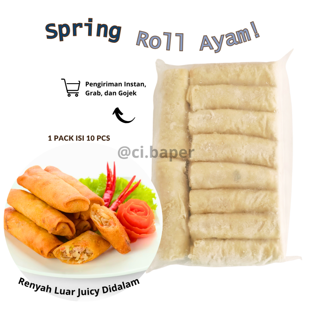 

Spring Roll Ayam (Frozen) Isian ayam melimpah!