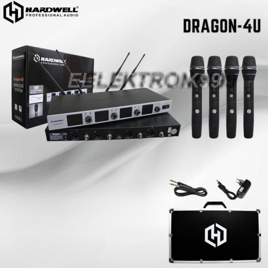 MIC WIRELESS HARDWELL 4 MIC HANDHELD DRAGON 4U ORIGINAL 4MIC HARDWELL