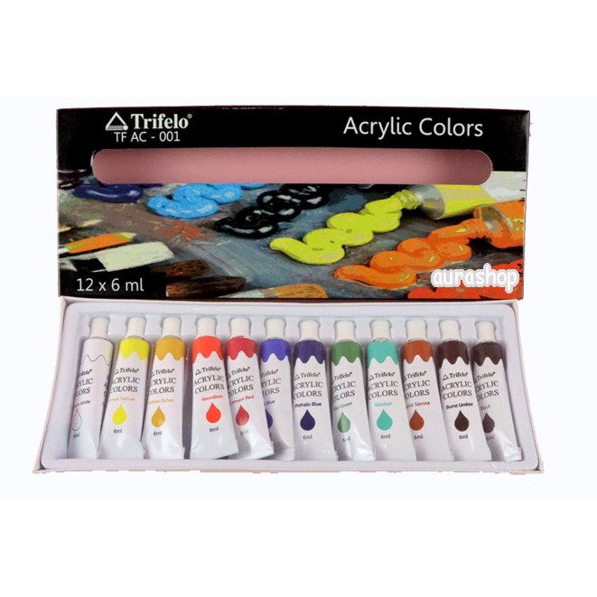 

Cat Acrylic Trifelo 6 ml x12 warna / Cat Lukis Akrilik Trifelo 6ml x 12 warna