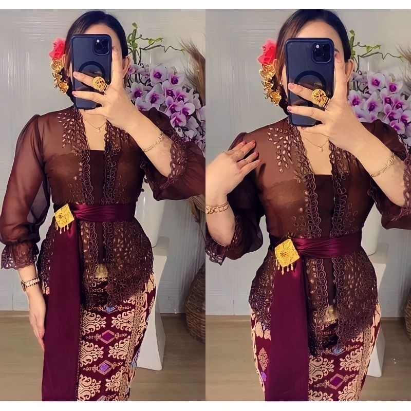 Kebaya Jadi Bordir Tangan Balon Motif Terbaru || Kebaya Adat Bali Modern || Kebaya Adat Bali Kekinia