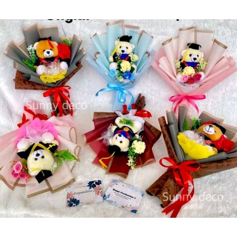 buket wisuda boneka bunga bucket