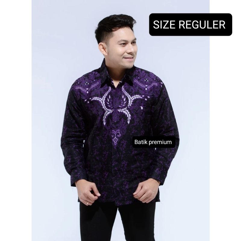 Batik Pria Kemeja Batik PUBA UNGU WUNGU Pria Kemeja Batik PENDEK UNGU Premium Baju Batik Sragenan Pr