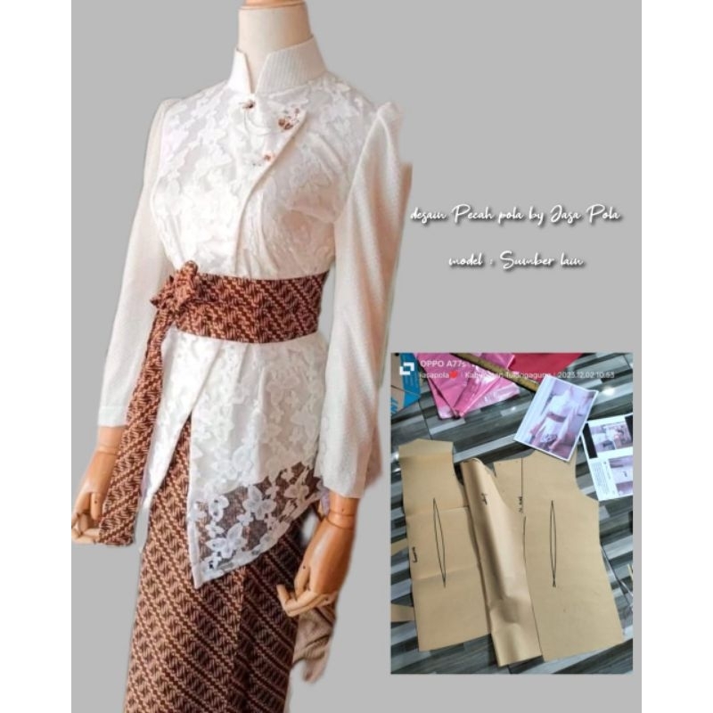 pola instan kebaya janggan pola jiplak dasimah pola kebaya betawi