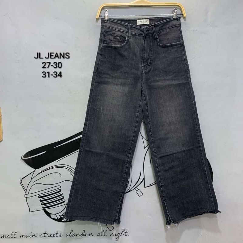 celana kulot snow black jeansline ripped jeans