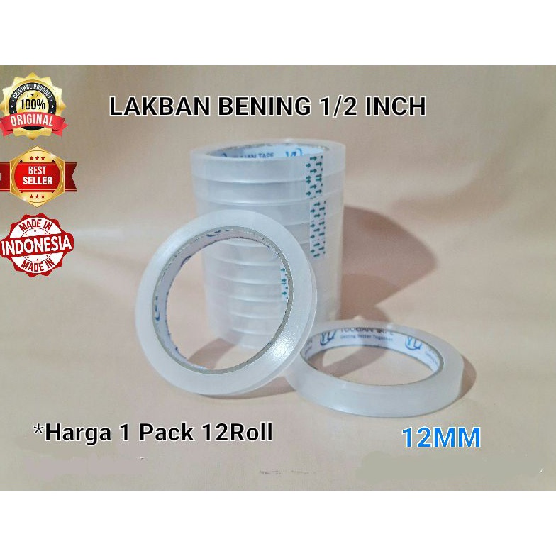 

[✾P82\] Lakban Bening 1/2inch 90Y 12mm (isi 12pcs)24mm 90Y (isi 6pcs )/Isolasi bening 12mm 90y (isi 12pcs),24mm 90Y (isi 6pcs) Only today